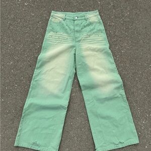 Men's Relaxed Fit Green Jeans